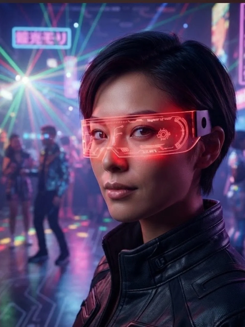 Blue LED Smart Visor Glasses - Futuristic Wearable Display